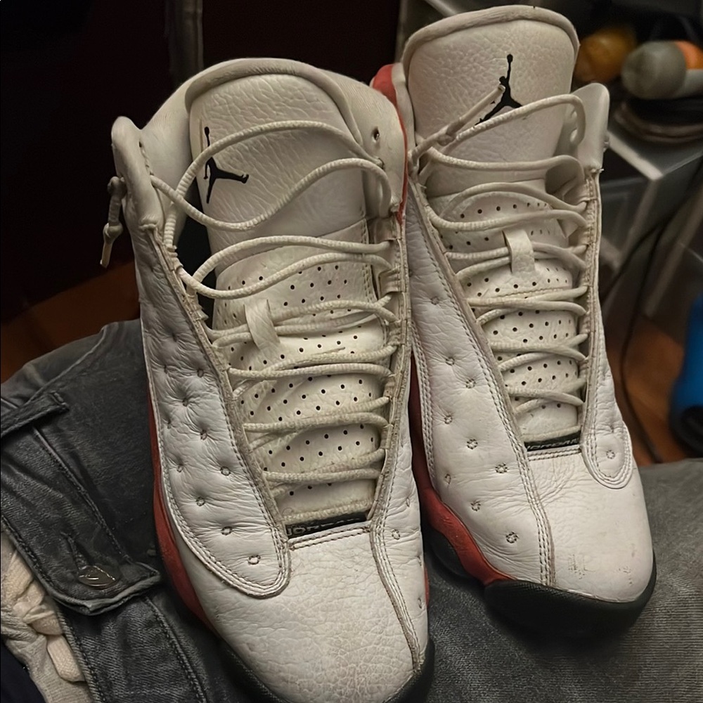 Nike Air Jordan White and Red Sneakers